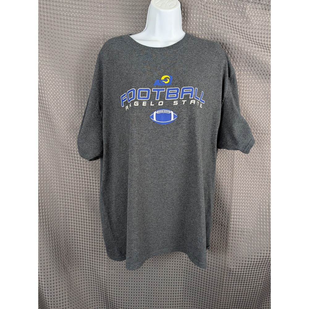 Champion Angelo State Football T-Shirt Mens XL Gray Graphic NCAA ASU Rams